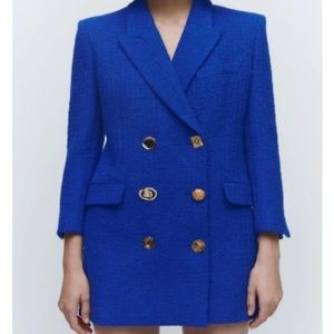 NWT Zara Beautiful Cobalt Blue Blazer/Dress